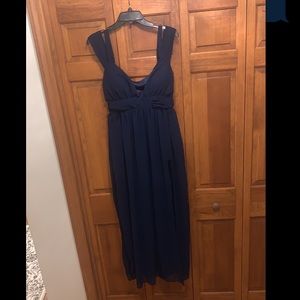 Long Navy Blue Formal Dress